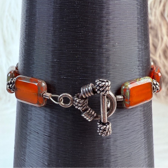 Beautiful, delicate bohemian chic costume bracelet with toggle closure - Picture 3 of 4